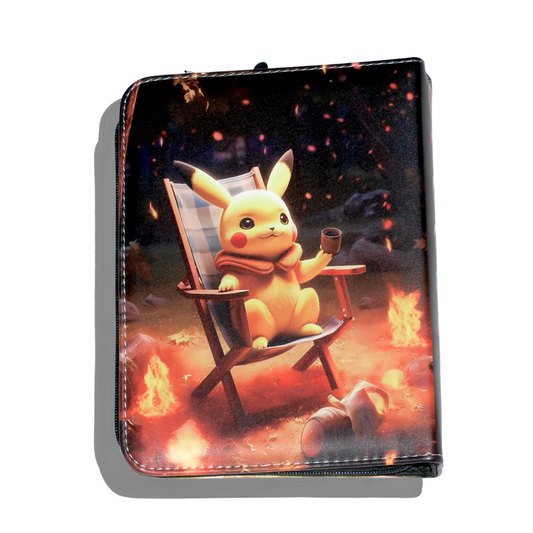 Álbum Pikachu en silla con taza de café