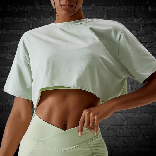 Blusa Crop oversize gym