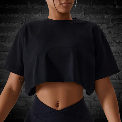 Blusa Crop oversize gym